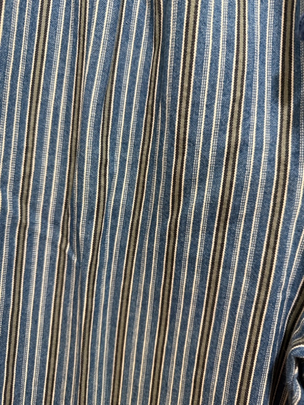 Vintage Orvis 100% Cotton denim stripped elastic waist drawstring pants size 14 - Picture 2 of 8